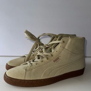 Puma Suede High-Top Men 8.5 Women 10 Beige/Tan Sneakers